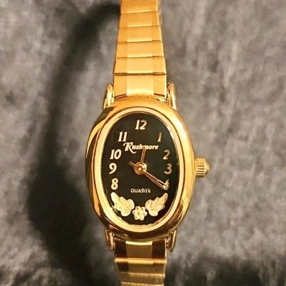 Rushmore Black Hills Gold Goldtone Watch With Gold Leaves/Grapes Within - Picture 4 of 14